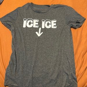 Women’s pregnancy announcement tee. Ice Ice Baby tshirt. Size medium. Grey.